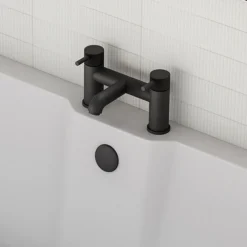 Arezzo Fluted Round Matt Black Bath Filler Tap 11 Arezzo Fluted Round Matt Black Bath Filler Tap -Faucet Shop az7tmbf d6