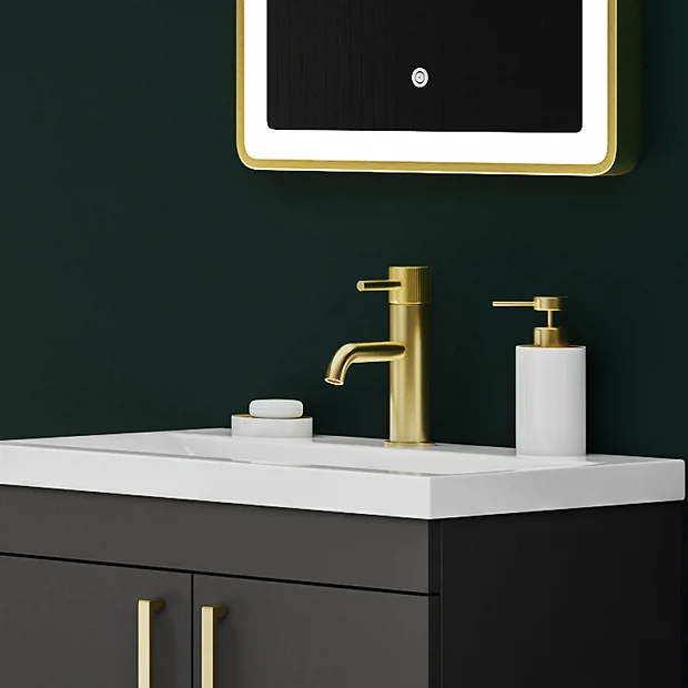 Arezzo Fluted Round Brushed Brass Basin Mono Mixer 3 Arezzo Fluted Round Brushed Brass Basin Mono Mixer - Image 3