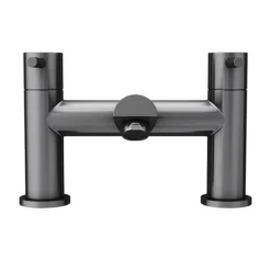 Arezzo Round Gunmetal Grey Bath Filler Tap 5 Arezzo Round Gunmetal Grey Bath Filler Tap -Faucet Shop azgmbf d1