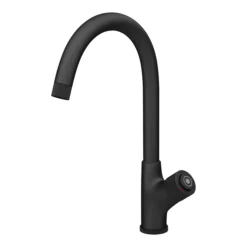 Arezzo Matt Black Industrial Style 1-Touch Kitchen Mixer Tap -Faucet Shop azis2ktblknwd3