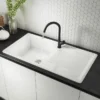 Arezzo Matt Black Industrial Style 1-Touch Kitchen Mixer Tap
