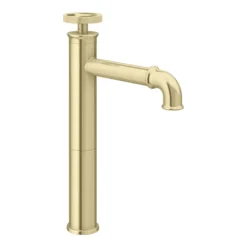 Arezzo Brushed Brass Industrial Style High Rise Basin Mixer 10 Arezzo Brushed Brass Industrial Style High Rise Basin Mixer -Faucet Shop azisbb01td3