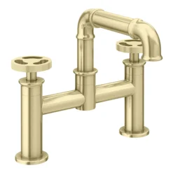 Arezzo Brushed Brass Industrial Style Bath Filler -Faucet Shop azisbb03d2