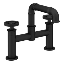 Arezzo Matt Black Industrial Style Bath Filler -Faucet Shop azisbk03 d2