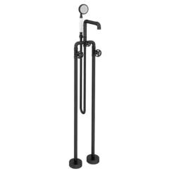 Arezzo Matt Black Industrial Style Freestanding Bath Shower Mixer Tap -Faucet Shop azisbk05d3