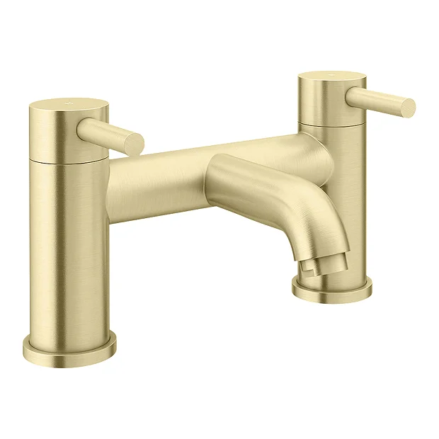 Arezzo Round Brushed Brass Bath Filler Tap 2 Arezzo Round Brushed Brass Bath Filler Tap - Image 2