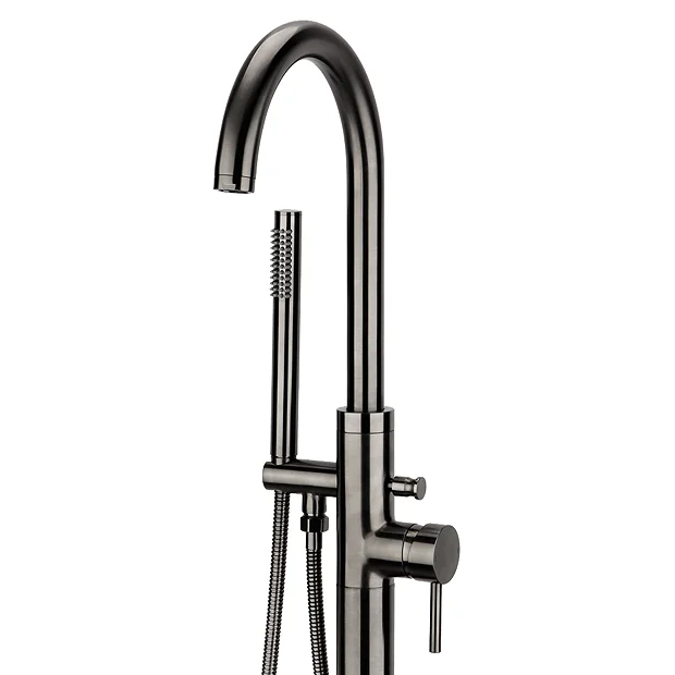 Arezzo Gunmetal Grey Freestanding Bath Tap With Shower Mixer 3 Arezzo Gunmetal Grey Freestanding Bath Tap With Shower Mixer - Image 3