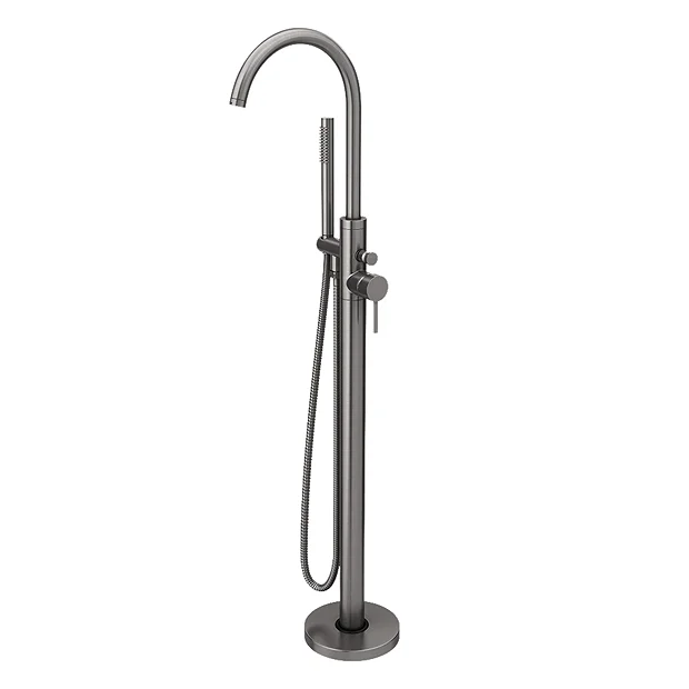 Arezzo Gunmetal Grey Freestanding Bath Tap With Shower Mixer 2 Arezzo Gunmetal Grey Freestanding Bath Tap With Shower Mixer - Image 2