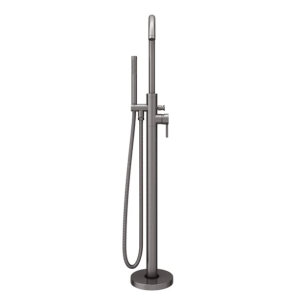 Arezzo Gunmetal Grey Freestanding Bath Tap With Shower Mixer 1 Arezzo Gunmetal Grey Freestanding Bath Tap With Shower Mixer