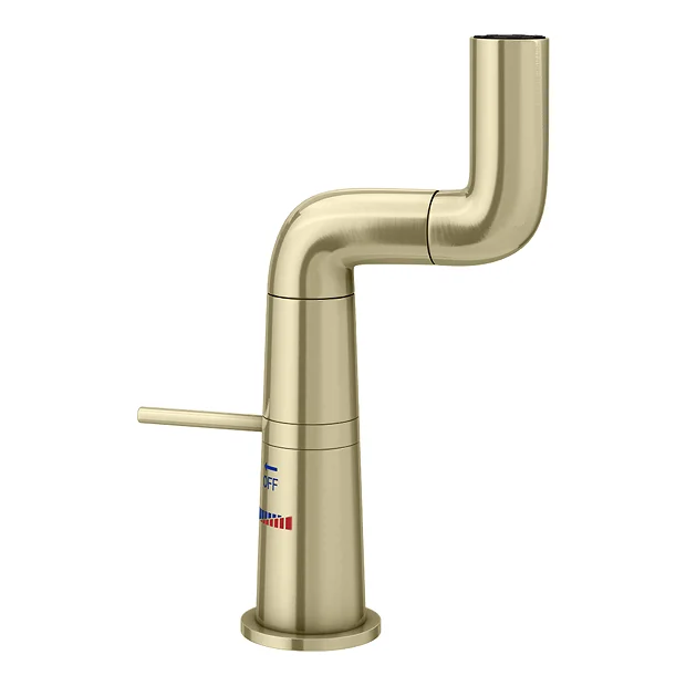 Arezzo Basin Mixer Tap With 360 Degree Rotating Spout Brushed Brass 1 Arezzo Basin Mixer Tap With 360 Degree Rotating Spout Brushed Brass