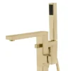 Arezzo Square Brushed Brass Floor Mounted Free-standing Bath Shower Mixer
