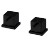 Arezzo Square Matt Black Deck Bath Side Valves With Freeflow Bath Filler
