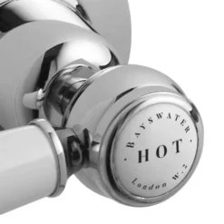 Bayswater White Lever Domed Collar Mono Bidet Mixer + Pop-Up Waste