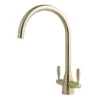 JTP Blink Brushed Brass Dual Lever Kitchen Sink Mixer