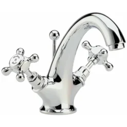 Hudson Reed Topaz Crosshead Mono Basin Mixer + Pop-Up Waste - Chrome - BC305