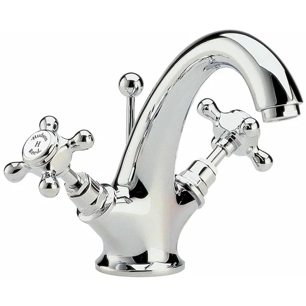 Hudson Reed Topaz Crosshead Mono Basin Mixer + Pop-Up Waste - Chrome - BC305 1 Hudson Reed Topaz Crosshead Mono Basin Mixer + Pop-Up Waste - Chrome - BC305