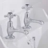 Hudson Reed Topaz Black Basin Taps - Chrome