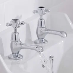 Hudson Reed Topaz Black Basin Taps - Chrome