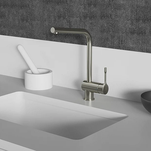 Ideal Standard Ceralook Silver Storm Single Lever L-Shape Spout Kitchen Mixer 5 Ideal Standard Ceralook Silver Storm Single Lever L-Shape Spout Kitchen Mixer - Image 5