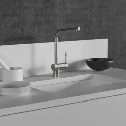 Ideal Standard Ceralook Silver Storm Single Lever L-Shape Spout Kitchen Mixer