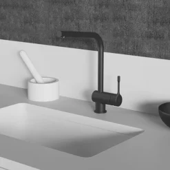 Ideal Standard Ceralook Silk Black Single Lever L-Shape Spout Kitchen Mixer -Faucet Shop bd572xg d3