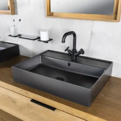 BagnoDesign Revolution Matt Black Mono Basin Mixer With Pop-up Waste