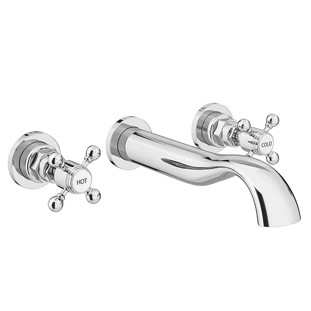 Belmont Traditional Wall Mounted Basin Mixer - Chrome 2 Belmont Traditional Wall Mounted Basin Mixer - Chrome - Image 2