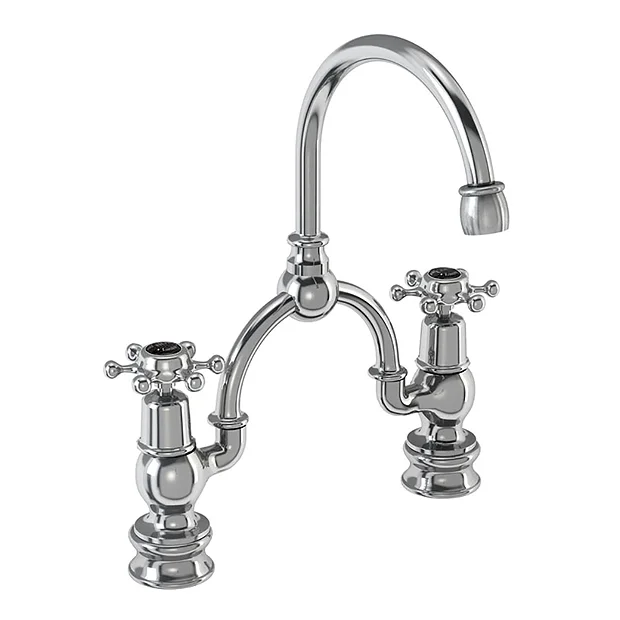 Burlington Birkenhead Regent Black 2TH Bridge Curved Spout Basin Mixer (230mm Centers) 1 Burlington Birkenhead Regent Black 2TH Bridge Curved Spout Basin Mixer (230mm Centers)