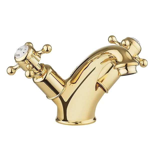 Crosswater Belgravia Unlacquered Brass Crosshead Basin Monobloc Tap 1 Crosswater Belgravia Unlacquered Brass Crosshead Basin Monobloc Tap