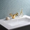 Crosswater Belgravia Unlacquered Brass Crosshead Basin Monobloc Tap With Pop-up Waste