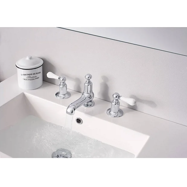 Crosswater - Belgravia Lever 3 Tap Hole Basin Mixer With Pop-up Waste 1 Crosswater - Belgravia Lever 3 Tap Hole Basin Mixer With Pop-up Waste