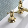 Crosswater Belgravia Unlacquered Brass Crosshead 3 Tap Hole Basin Mixer