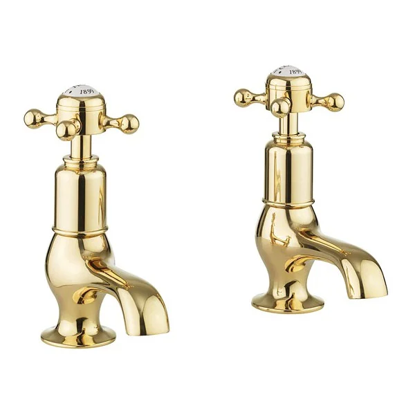 Crosswater Belgravia Unlacquered Brass Crosshead Cloakroom Basin Taps 1 Crosswater Belgravia Unlacquered Brass Crosshead Cloakroom Basin Taps