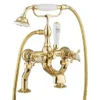 Crosswater Belgravia Unlacquered Brass Crosshead Bath Shower Mixer With Kit