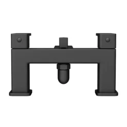 Toreno Modern Black Chrome Bath Shower Mixer Tap Incl. Overhead Rainfall Shower Head