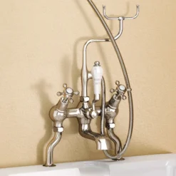 Burlington Claremont Angled Bath Shower Mixer With Slide Rail & Soap Basket 5 Burlington Claremont Angled Bath Shower Mixer With Slide Rail & Soap Basket -Faucet Shop burlingtonbirkenheadangledbathshowermixerwithsliderailsoapbasketh230bid1