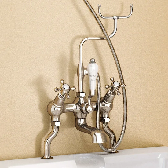 Burlington Claremont Angled Bath Shower Mixer With Slide Rail & Soap Basket 3 Burlington Claremont Angled Bath Shower Mixer With Slide Rail & Soap Basket - Image 3