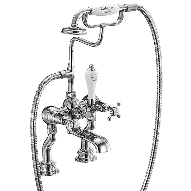 Burlington Claremont Regent - Chrome Deck Mounted Bath/Shower Mixer 2 Burlington Claremont Regent - Chrome Deck Mounted Bath/Shower Mixer - Image 2