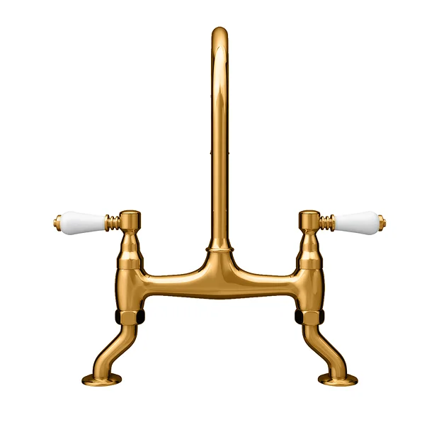 Chatsworth Antique Gold Traditional Bridge Lever Kitchen Sink Mixer 6 Chatsworth Antique Gold Traditional Bridge Lever Kitchen Sink Mixer - Image 6