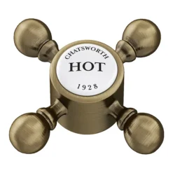 Faucet Shop 21 Chatsworth 1928 Antique Brass Wall Mounted Crosshead Bath Filler Tap