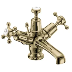 Burlington Gold Claremont Basin Mixer With Pop-up Waste