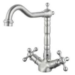 Britannia Classic Mono Sink Mixer - Brushed Nickel -Faucet Shop clsm3 d1