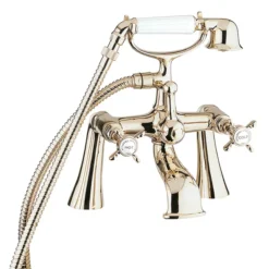Deva Coronation Pillar Mounted Bath Shower Mixer - Gold