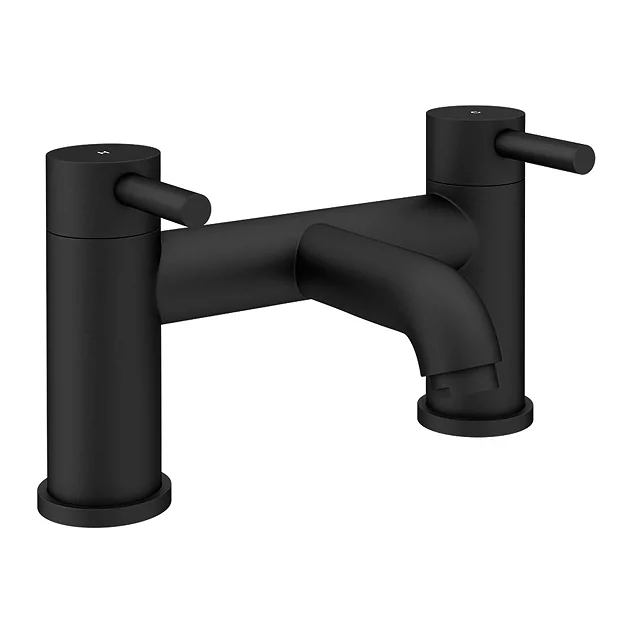 Arezzo Round Matt Black Bath Filler Tap 2 Arezzo Round Matt Black Bath Filler Tap - Image 2