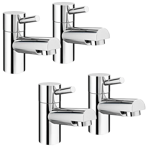 Cruze Modern Basin + Bath Tap Set 1 Cruze Modern Basin + Bath Tap Set