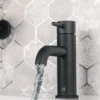 JTP Vos Matt Black Single Lever Basin Mixer With Designer Handle