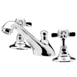 Nuie Traditional Beaumont 3 Tap Hole Deck Basin Mixer - Chrome