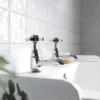 Nuie Traditional Beaumont Long Nose Basin Taps - Chrome