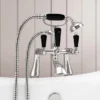 Lancaster Black Traditional Bath Shower Mixer Taps + Shower Kit