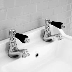 Lancaster Black Traditional Basin Taps